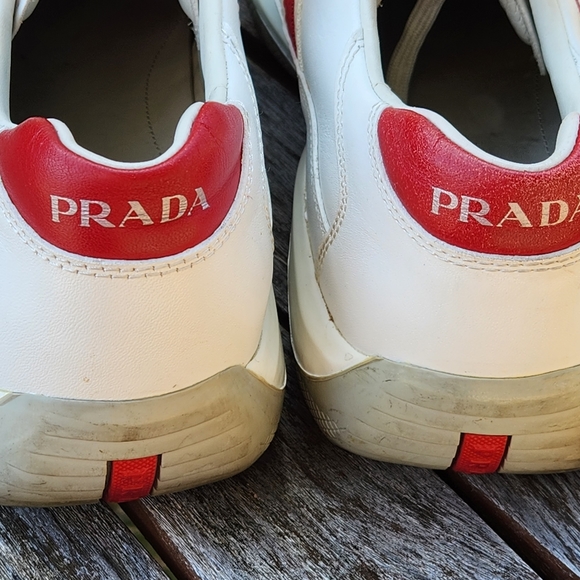 Prada Men\'s Bianco Eagle Sneakers 11.5